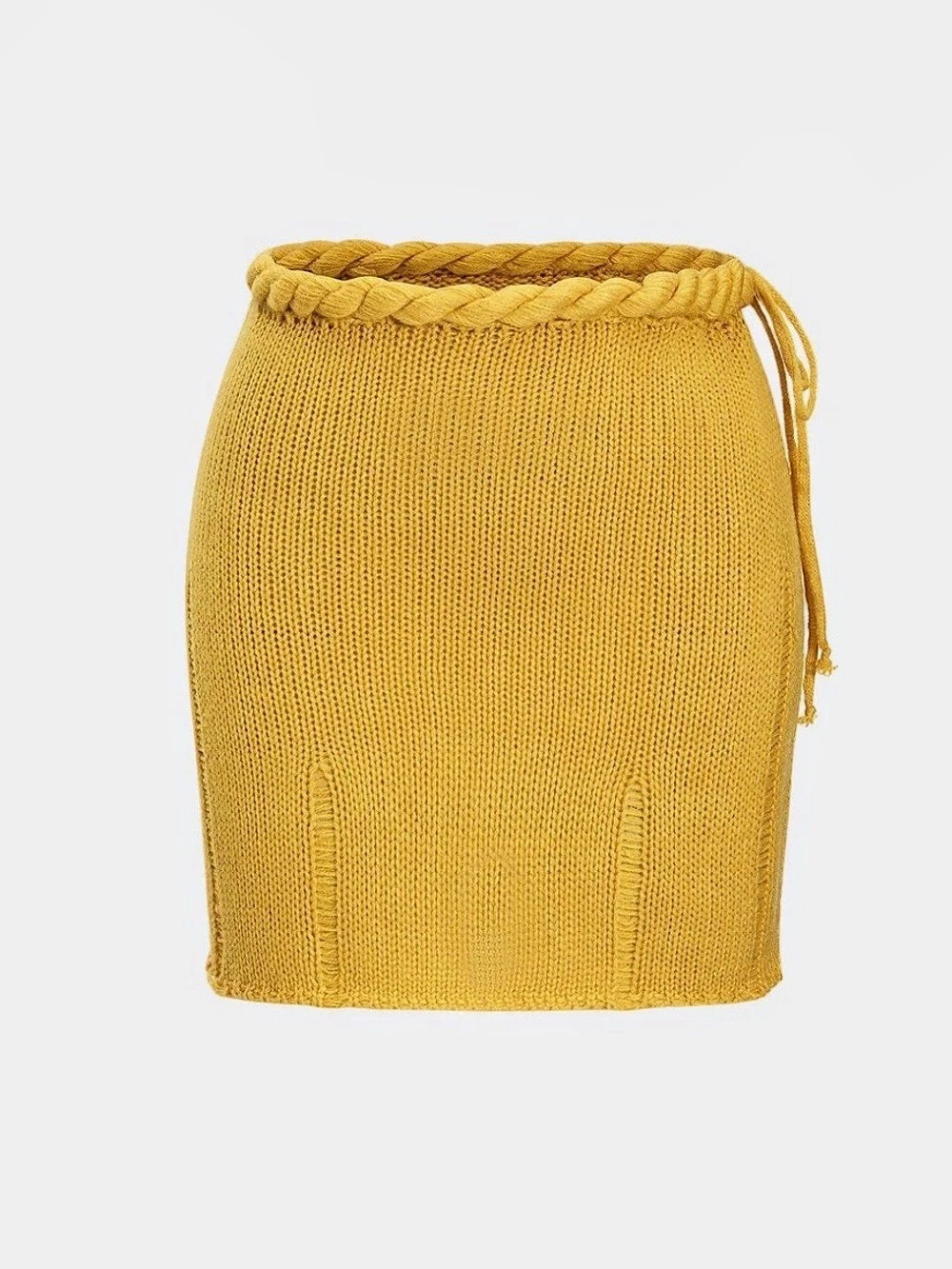 Knit Braided Tie-Up Skirt